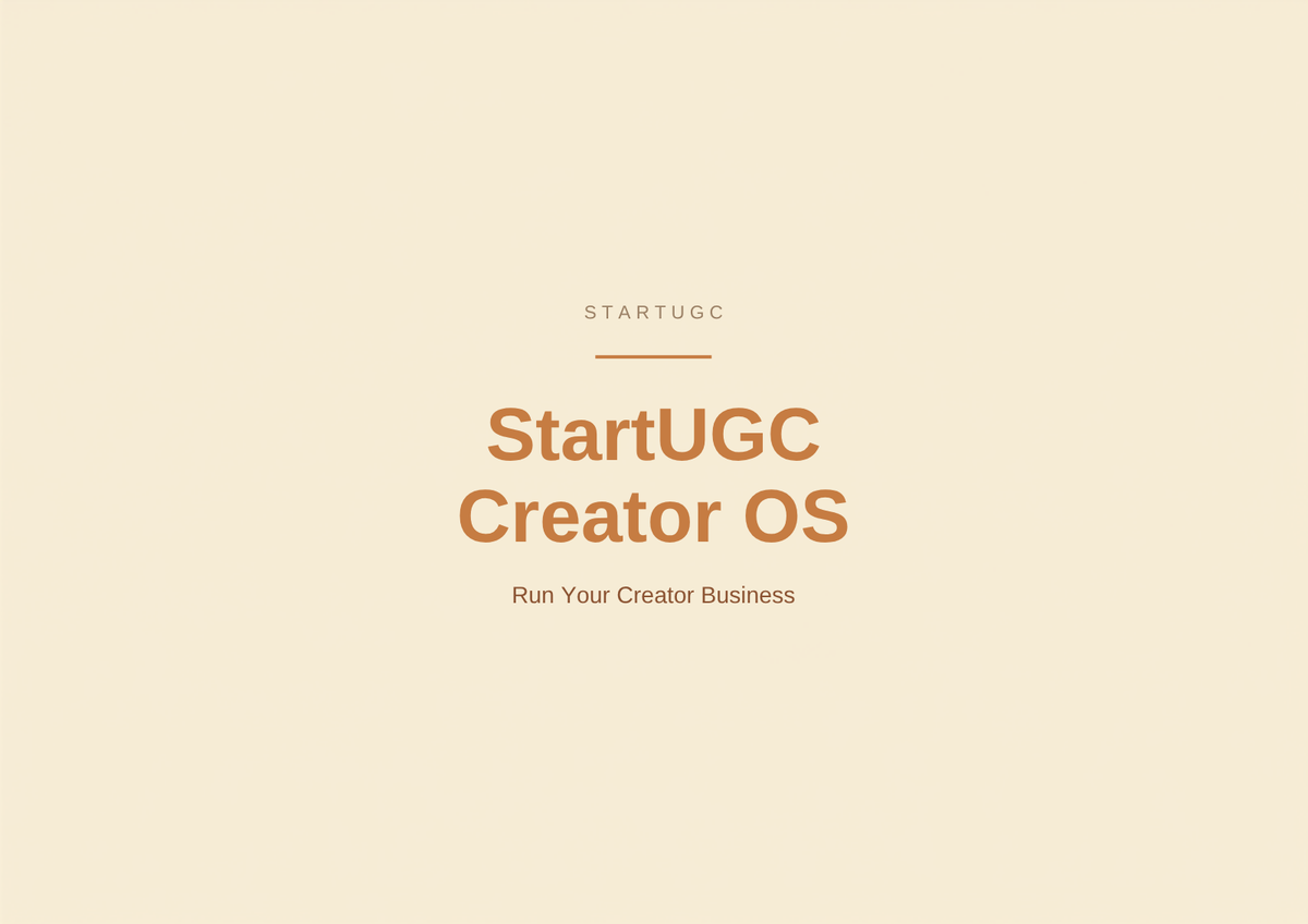 StartUGC Creator OS included in UGC START PRO