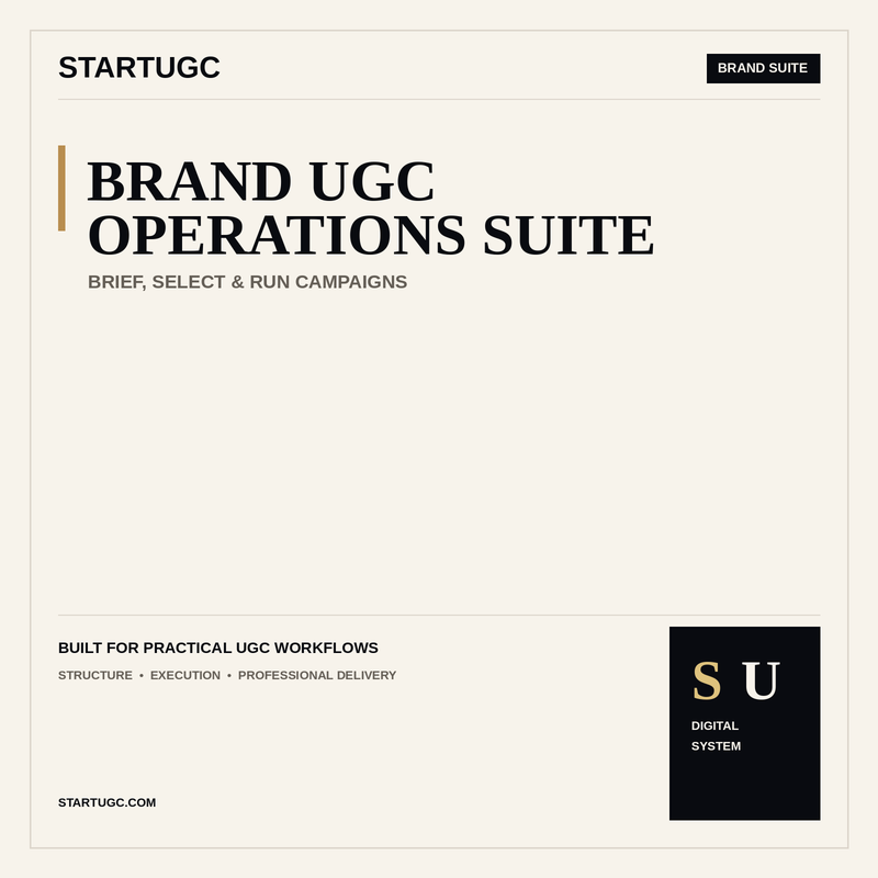 StartUGC Brand UGC Operations Suite cover