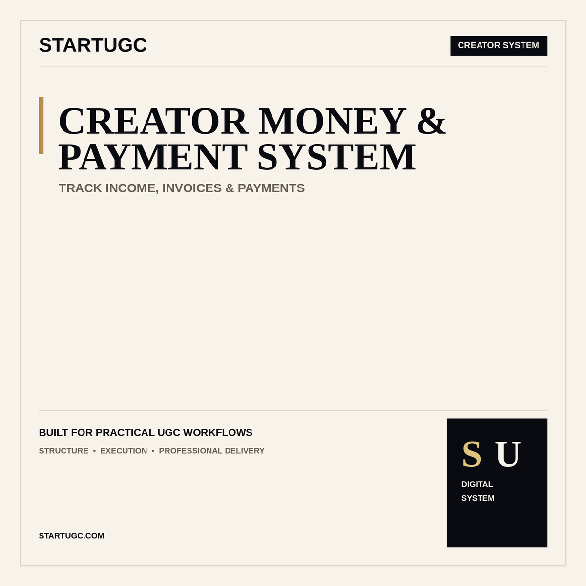Creator Money & Payment System included in Creator Business Operations Bundle
